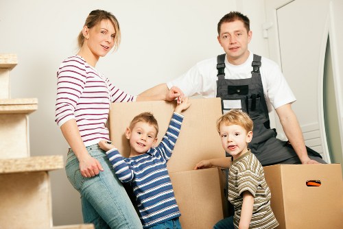 Moving day preparation with boxes, labels, and house removalists in Newham