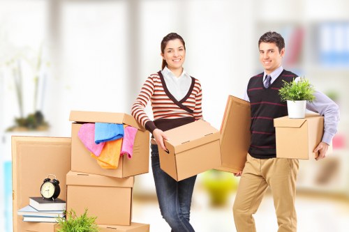 Local Newham removals team preparing items for transport
