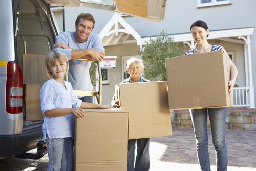 Fragile items being prepared for a Newham home move