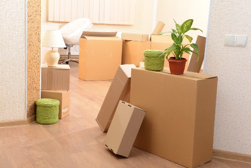 Low-carbon van loaded with carefully separated moving waste